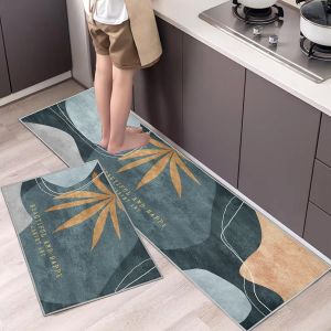 Eryi-Lot De 2 Tapis De Cuisine Antidérapants, Absorbe L'eau Et L'huile, Résistant À La Poussière Tapis De Cuisine,Tapis De Sol Pour L'intérieur (Feuille D'érable, 40 X 60 + 40 X 120 Cm) - Neuf