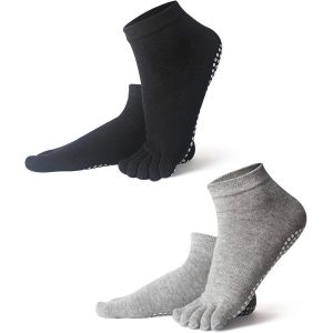 Chaussette Antid&eacute;rapante Homme, Taille Eu 41-43 Antid&eacute;rapant Yoga Clip Chaussettes Pilates Chaussettes Hommes Coton Five Finger Toe Socks Home Sports Dance Exercise Clips Chaussettes - Neuf