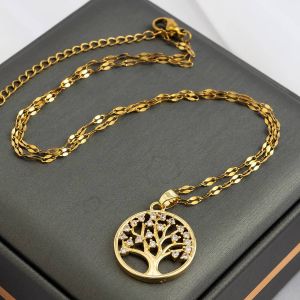 Collier Pendentif Arbre De Vie En Biscuits Pour Femme,Acier Inoxydable,Bijoux Esthétiques Imperméables,Capricieux Et Luxueux,Vintage--Stainless Steel - Neuf