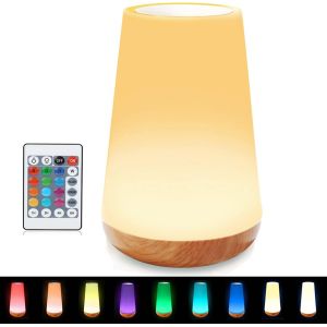 Lampe De Chevet Led - Veilleuse Sensible Au Toucher - Intensit&eacute; Variable - Lampe De Table Avec Lumi&egrave;re Blanche Chaude - 13 Couleurs Et Changement De Couleur - Rechargeable - Pour Chambre &Agrave; - Neuf