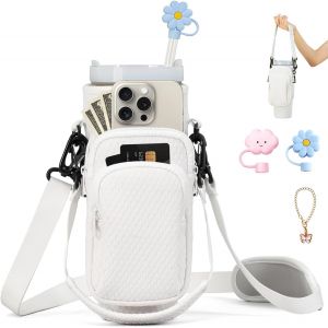 ERYI-Sac De Transport Pour Stanley Cup 40 Oz | Accessoires Stanley Quencher 2024 | Sac Stanley Cup Avec Poche Pour Téléphone Portable, Poignée De Transport, Bandoulière Réglable, Mousqueton, Étui - Neuf