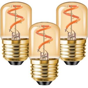 Kal-Vintage E27 Led Ampoules 1.5w, Ampoules De Veilleuse Ambre Dimmable, Edison Spirale Led Filament Ultra Blanc Chaud 2200k, Équivalent 15w Ampoules De Plafond De La Maison, Pack De 3 - Neuf