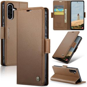 Maa-Coque Pour Samsung Galaxy A56 5g, Étui Housse En Rfid Protection Premium Pu Cuir Portefeuille Rabat Case Magnétique Stand Antichoc, Étui Case Pour Samsung Galaxy A56, Marron - Neuf