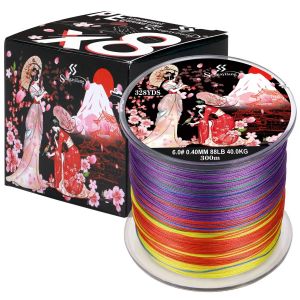 Sougayilang-Ligne De P&ecirc;che Tress&eacute;e &Agrave; 8 Brins,100/300m,Fil De P&ecirc;che Multimessieurs,Carpe Japonaise,Accessoires Pe.Multicolor.100m 0.12mm 22lb - Neuf