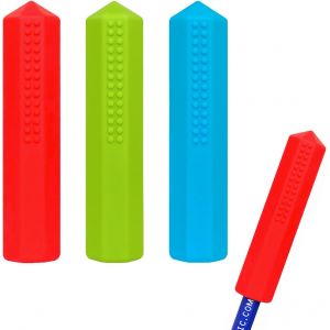 3 Pi&egrave;ces Capuchon de Crayon &agrave; M&acirc;cher,Crayon &agrave; M&acirc;cher Silicone,D&eacute;corations de Crayons pour Enfants Sensoriels,pour les Masticateurs Ayant des Besoins Moteurs Oraux Sp&eacute;ciaux - Neuf