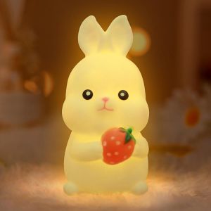 Cmjaagur-Veilleuse Pour Enfant - Lapin - Veilleuse Led - Lumi&egrave;re C En R&eacute;sine - Veilleuse Pour Chambre D'enfant - Jolie Lampe De Chevet Pour Maternelle - Cadeau Pour B&eacute;b&eacute; Fille Et Femme[M533] - Neuf