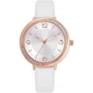 Montre Femme Or Rose Gros Cadran Avec Diamant Cristal Blanc Cuir &Agrave; La Mode - Neuf