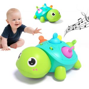 Ulteronixshop-Jouet Bebe 1 an, Jouet Tortue Rampant B&eacute;b&eacute; avec Musique et Lumi&egrave;re, Tortue Jouet d'Activit&eacute; et Rampant, Jouets Musicaux Sensoriel B&eacute;b&eacute; Cadeau Enfant 0 6 12 18 Mois Garcon Fille - Neuf