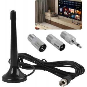 Antenne Radio FM DAB Intérieure Télescopique avec Base Magnétique,Câble d'Extension de 3 Mètres,Idéale pour Tuner Radio Portable et Récepteur Hi-Fi,Réception de Haute Qualité et Installation Facile - Neuf