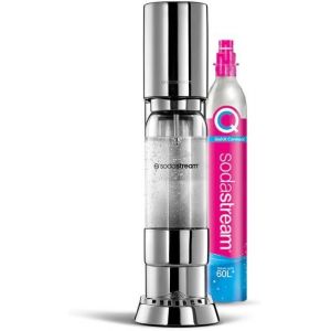Mevronisshop-Sodastream Ens&iquest; Machine &Agrave; Eau P&eacute;tillante Et Soda | Pack 1 Bouteille 1l Compatible Lave-Vaisselle + 1 Recharge De Gaz 60l &Agrave; Clipser | Finition Acier Inoxydable - Neuf