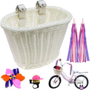 Panier Velo Enfant Décoration Vélo Enfant Panier Velo Enfant Fille With Cloche De Vélo Et Enfant Vélo Rubans Tassel Pour Accessoires Bicyclette Filles Garçons.[I64] - Neuf