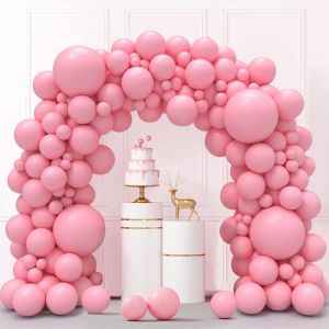KALANKA-Ballon Rose Pastel, 130 Pièces Kit Arche Ballon Rose Clair Pale,18 12 10 5 pouce Guirlande Ballons de Baudruche, Helium Gonflable Ballons Anniversaire Mariage Baby Shower Bapteme Décorations - Neuf