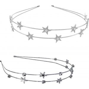 Kal-Serre Tete Femme Filles En Forme D'étoile En Alliage, Accessoires Cheveux Etoile Métal Brillant, Argent Scintillantes Bijoux Cheveux, Bandeau De Princess Pour Mariage Et Célébration - Neuf