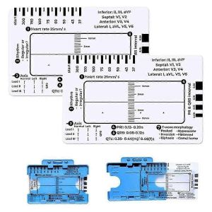 R&egrave;gle Ecg 2pc 7 &Eacute;tapes,R&egrave;gle Ecg 7 &Eacute;tapes Pour L'interpr&eacute;tation Ecg / Ecg,R&egrave;gle De Guide De R&eacute;f&eacute;rence Ecg,Ecg Cal - Neuf