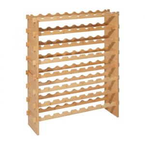 Casier &agrave; Vin Modulaire pour 72 Bouteilles-Duoku-Etag&egrave;re &agrave; 8 Niveaux-Rangement Autoportant et Stable-Finition Naturelle - Neuf