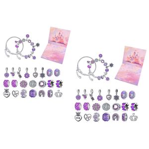 Bracelet &agrave; breloques calendrier de l'Avent de No&euml;l - Compte &agrave; rebours de 24 jours avec accessoires de bijoux - Neuf