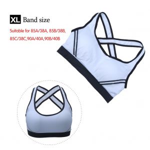 Soutien-Gorge De Sport Rembourre Sans Coutures Pour Femme, Ideal Pour Le Yoga, Le Fitness, L'etirement Et L'entrainement (Blanc, Xl) - Neuf