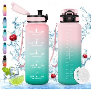 Shiba-Bouteille D'eau, Gourde 500ml/1l/1.5l, Sans Bpa, Étanche & Réutilisable, Bouteille D'eau Avec Marqueur De Temps Et Filtre, C[6 - Neuf