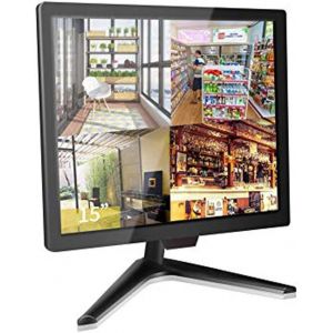 CHECARZHN--NO1-15 Pouces Cctv Moniteur, Video Surveillance Écran, Lcd Écran Pour Sécurité Domestique Systèmes Caméra Surveillance Stb Pc, 1024X768 Haut-Parleur Intégré, Bnc/Vga/Hdmi/Audio/Vesa Montag - Neuf