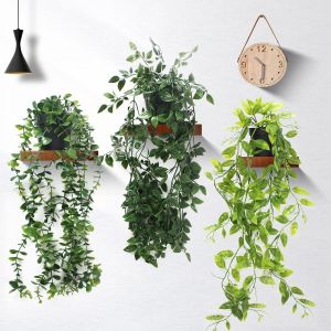Kalanka-Plante Artificielle Tombante, 3 Pcs Vert Avec Pots Extérieure Intérieure Decoration, Lierre Artificielle Fausse Plante Pour Célébration, Cuisine, Jardin, Bureau - Neuf