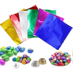 Feuille D'aluminium D'emballage De Couleur,600 Feuilles De Papier Bonbon Au Chocolat,Papier D'emballage De Bonbons En Aluminium Pour Chocolat,Bonbons,Bricolage,Feuilles De Thé (6 Couleurs) - Neuf