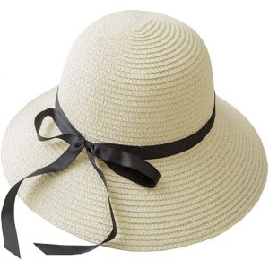 Kal-Femme Casquettes Visi&egrave;res Chapeaux De Soleil Upf 50+ Chapeau De Paille &Agrave; Bord Large - Neuf