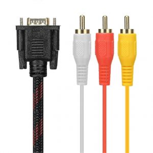 C&acirc;ble adaptateur,c&acirc;ble RCA C&acirc;ble audio RCA VGA vers c&acirc;ble Av 15 broches &agrave; 3 Adaptateur de c&acirc;ble audio RCA Av pour - Neuf