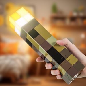 Lampe Murale Miner Craft - 28 Cm - Rechargeable Par Usb - Led - &Eacute;clairage Manuel Ou Mural - Lampe De Chevet Pour Enfants - Cadeau Pour Chambre Et D&eacute;coration De F&ecirc;te - Jaune - Neuf