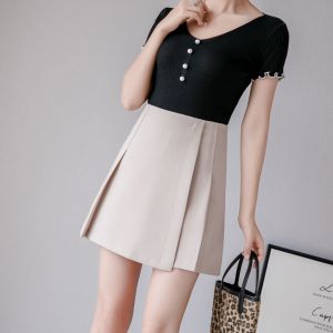 Jupe Courte Plissée De Printemps Taille Haute Jupe Trapèze Jupe Étudiante Pantalon Femme - Neuf