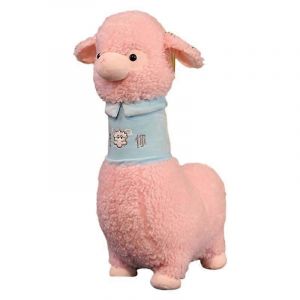 Peluche alpaga mignonne de dessin anim&eacute;, poup&eacute;e de chiffon, poup&eacute;e pour filles, oreiller de couchage, cadeau pour filles-rose - Neuf