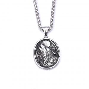 Mythologie Nordique Viking En Acier Inoxydable Loup Pendentif Collier Odin Rune Collier Hommes Bijoux - Neuf