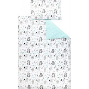 Tianyi-Ensemble De Linge De Lit Pour Enfants 2 Pièces, Les Ours/Renard/Monnaie, 135x100 Cm - Neuf