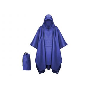 Poncho Imperm&eacute;able &Agrave; Capuche Unisexe Bleu R&eacute;sistant &Agrave; L'eau - Neuf
