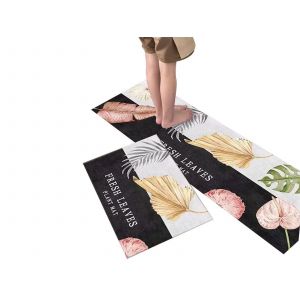 Lot De 2 Tapis De Sol Antid&eacute;rapants Pour La Cuisine, 40 X 60 Cm Et 40 X 120 Cm - Neuf