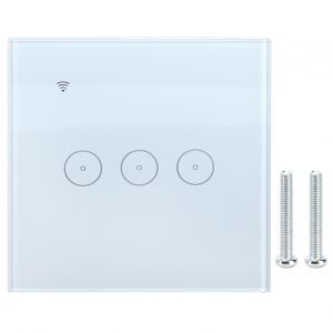 HJLIAN Interrupteur mural tactile intelligent Wi-Fi, telecommande, panneau d'interrupteur mural, decoration interieure, UE 95-250 V/AC 10 A - Neuf