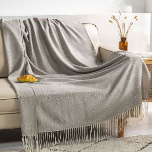 (Gris) Couvre-Lit, Taie D'oreiller, Lit Couverture Décorative Pour Le Canapé, Une Couverture Avec Des Franges, Des Tapis Moderna, Un Beau Diamant À Motifs - Neuf