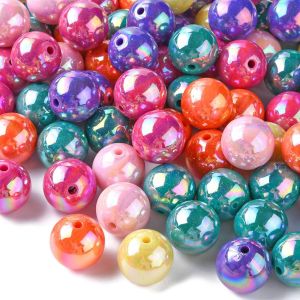 Lot De 100 Perles Rondes Opaques En Acrylique De 20 Mm Pour Fabrication De Bijoux - Neuf