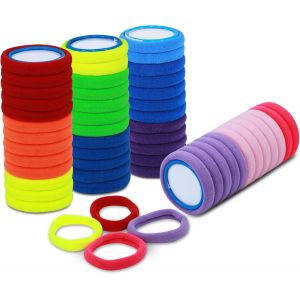 Kalanka-Lot De 50 Chouchous Color&eacute;s Pour Filles Et Femmes Avec Style - En Coton De Qualit&eacute; Sup&eacute;rieure - 10 Couleurs - &Eacute;lastiques Et Confortables Pour Un Usage Quotidien - Neuf