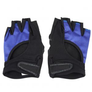 Gants De Cyclisme Respirants En Microfibre, Demi-Doigts, Bandage Allonge (Bleu) - Neuf