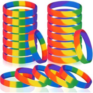 Lbgwp60-Lot De 24 Bracelets En Silicone Lgbt Arc-En-Ciel Pour Défilés, Décorations De Fête, Accessoires (6 Couleurs, 12 Couleurs) - Neuf