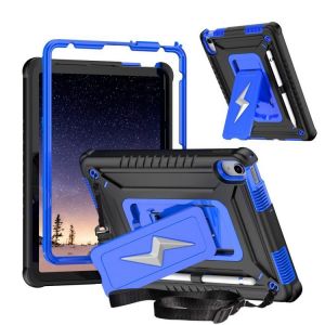 Coque Hybride En Silicone Pour Ipad 11 (11e Génération) Et 10,9 (10e Génération) 2022/2025 - Noir Bleu - Neuf