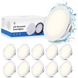 Spot Led Encastrable 220v, 10 X Spot Ip65 Salle De Bain 5w 4000k Blanc Neutre 400lm, Spot Led Extra Plat 35mm, Spots De Plafond Trou 68-80mm Pour Salon Chambre Cuisine - Neuf