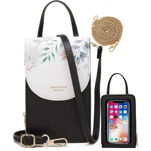 Sac &agrave; bandouli&egrave;re en cuir,pour femme,&agrave; &eacute;cran tactile,petit,pour iPhone 12,12 Pro Max,11 et XR,Samsung Galaxy S21,S20 et S10,Noir ,12 x 6,5 x 18 cm/4.7*2.6*7 zoll - Neuf