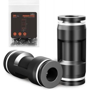 Raccords Pneumatiques 1/4"" OD-Rapides &agrave; Air Comprim&eacute;,Connecteurs Droits Push-to-Connect,Raccords de Tuyau pour Compresseur,Outils Pneumatiques et Tubes (20 Pi&egrave;ces) - Neuf