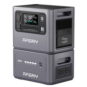 AFERIY 4096Wh G&eacute;n&eacute;rateur Electrique, 2800W avec 1 Batterie Suppl&eacute;mentaire, Station Electrique Portable Capacit&eacute; Extensible, G&eacute;n&eacute;rateur Solaire pour Usage Domestique/Camping-car/Panne de Courant - Neuf