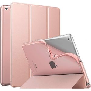 LORANKA-&Eacute;tui Compatible avec Nouvel iPad 9e/8e/7e G&eacute;n&eacute;ration 10,2 Pouces (2021/2020/2019), &Eacute;tui &agrave; Rabat avec Support avec Semi-Transparent Protecteur pour iPad 10,2 2021/2020/2019, Rose Dor&eacute; - Neuf