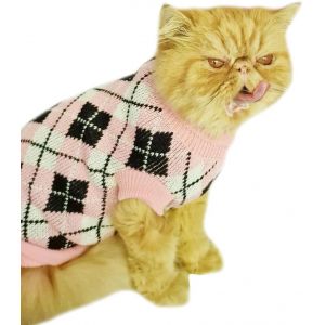 Kal-Pull Chaud D'hiver Pour Petite Race De Chien Uniquement Motif À Carreaux Rose/Noir Taille Xxl - Neuf