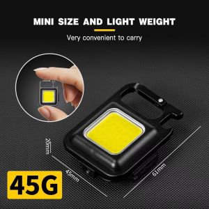 Mini Lampe De Poche Portable Rechargeable Par Usb, Lampe De Travail à Led, Porte-CléS Avec Ouvre-Bouteille, Pour Camping D'urgence En Plein Air, RandonnéE, PêChe - Neuf