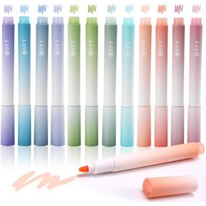Kalqz-Set De 12 Surligneurs,Marqueurs Bibliques Pour Le Marquage,Pour Colorier Le Papier Fin,Double Pointe Pour Le Marquage Et L'effacement,Pour Les Lignes Fines Et Épaisses - Neuf