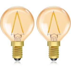 1.5w Ampoule E14 Blanc Chaud, Ampoule E14 Vintage 2200k Ambre, Ampoules Led Intérieur E14 1.5w, Équivalent 20w Ampoule G40, Lot De 2 - Neuf